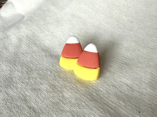Candy Corn Clay Studs