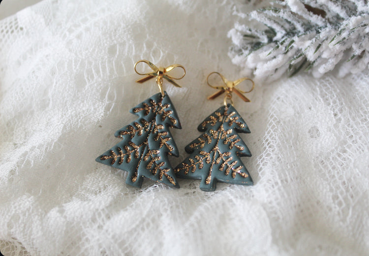 Glitter Embossed Christmas Trees