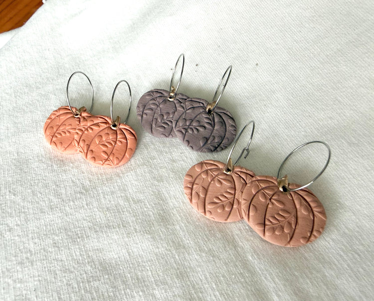 Embossed Pumpkin Hoops