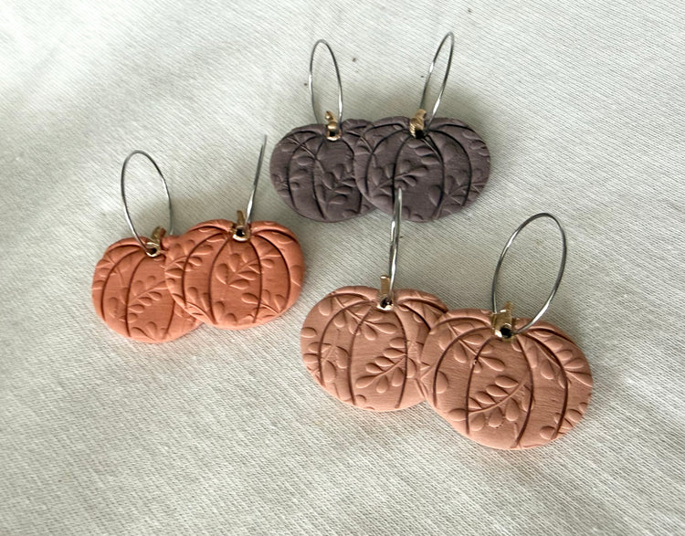 Embossed Pumpkin Hoops