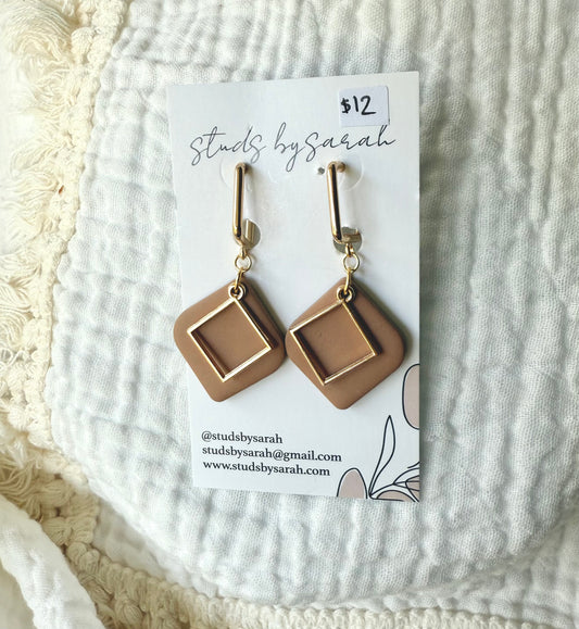Tan Square Dangle