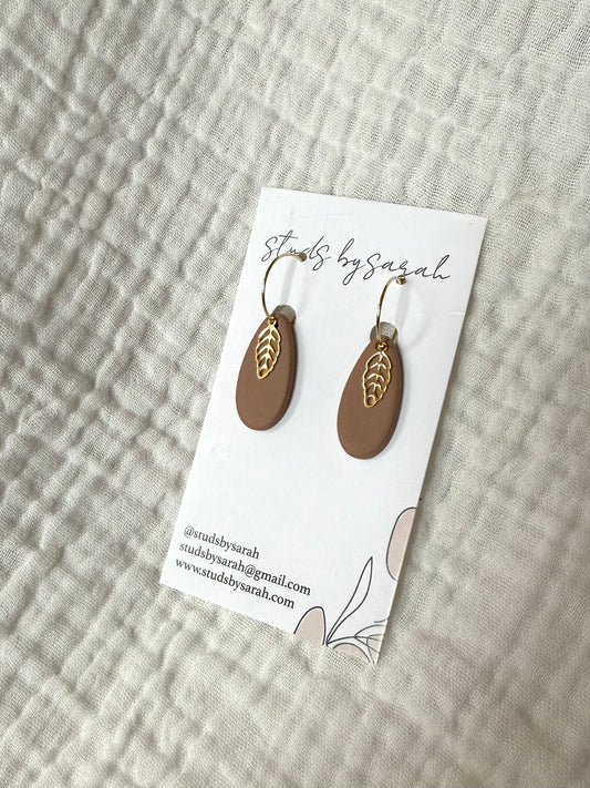 Leaf Charm Hoops (multiple styles)