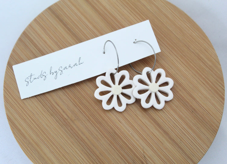 Large Flower Hoops