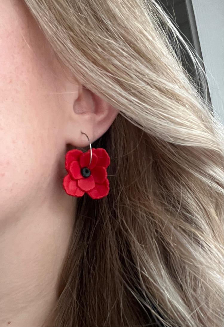 Clay Poppy Hoops