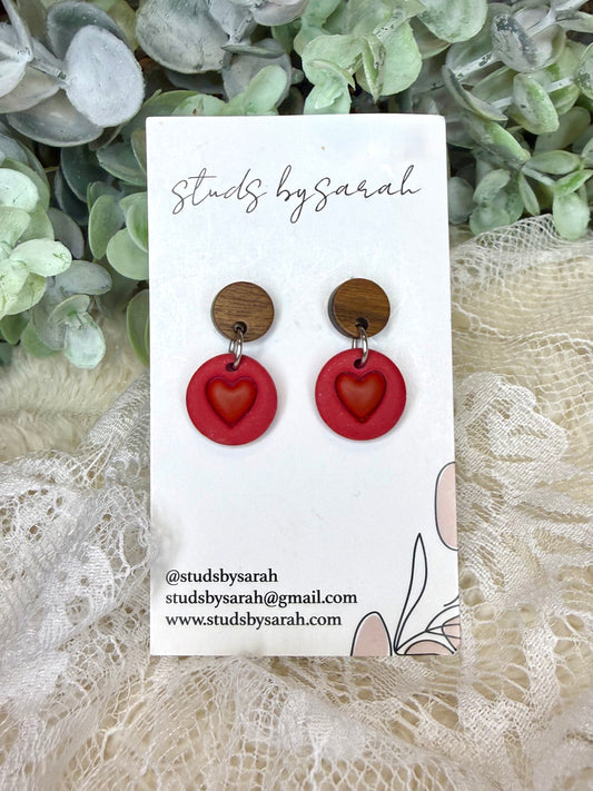 Wood Topped Heart Drops