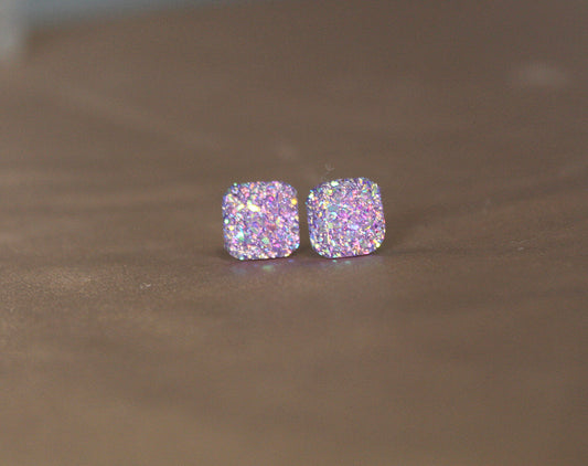 10mm Druzy Purple Squares