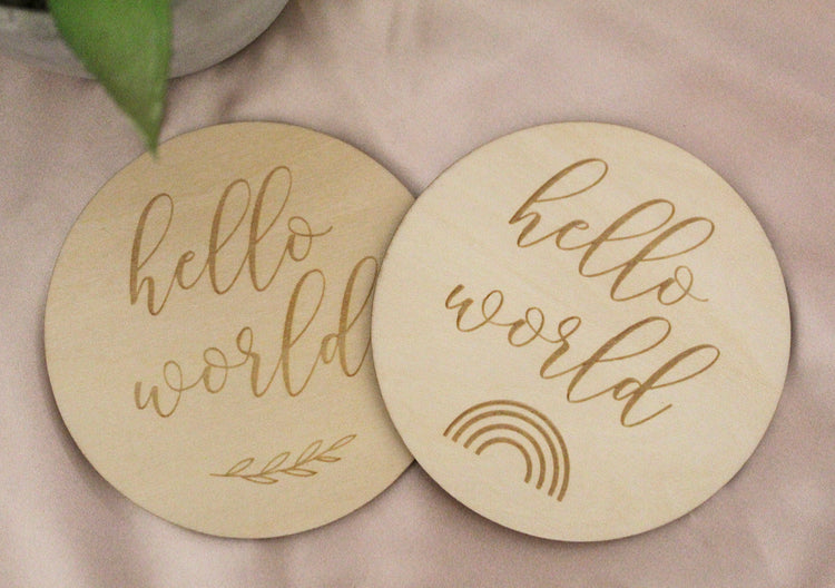 "Hello World" Wooden Disc