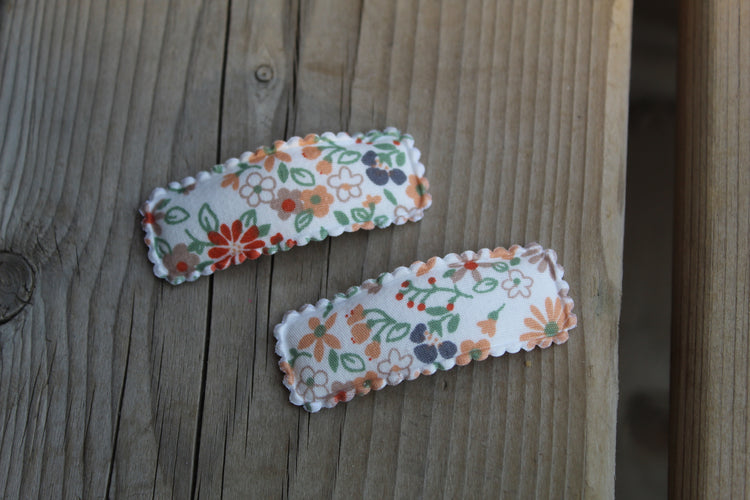 Rectangle Floral Snap Clips