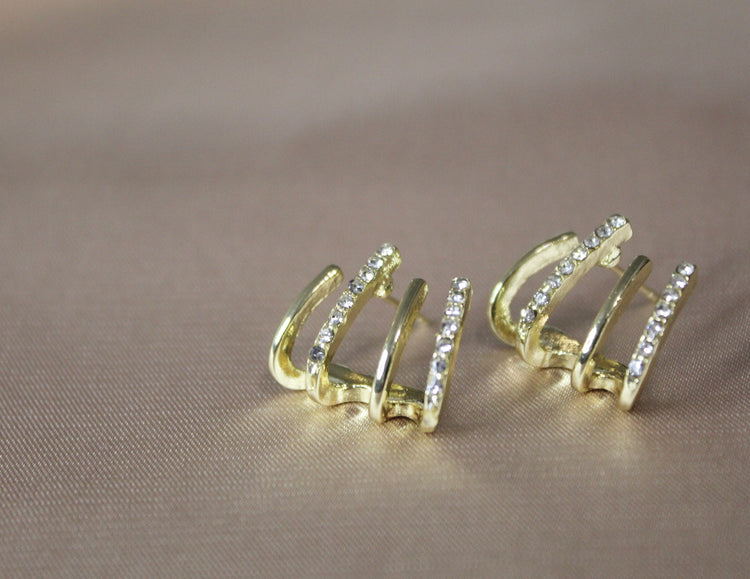 Rhinestone Cuff Earrings