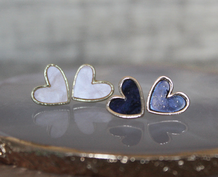 Trimmed Heart Studs