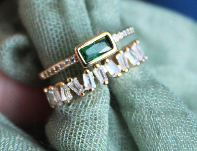 Layered Emerald Ring