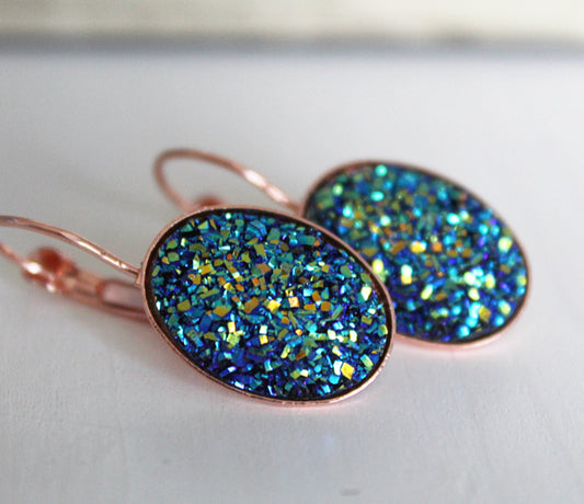 Druzy Oval Dangle