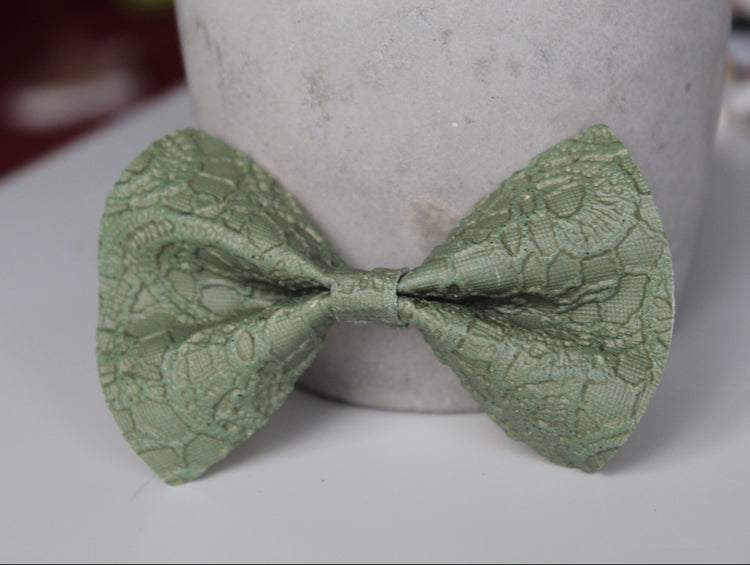 Sage Faux Lace Bow