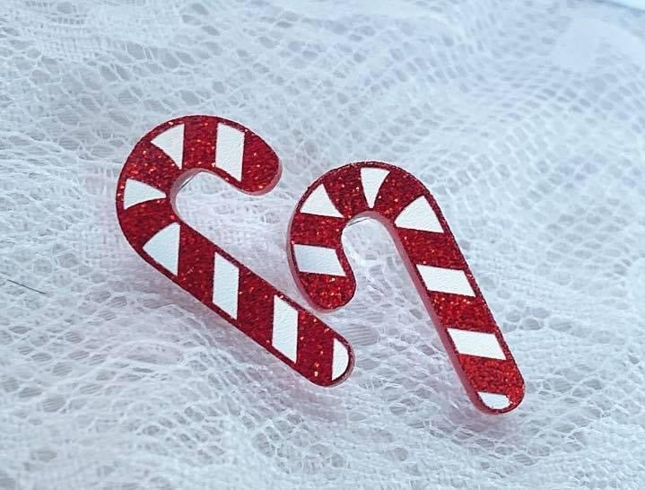 Acrylic Candy Cane Earrings