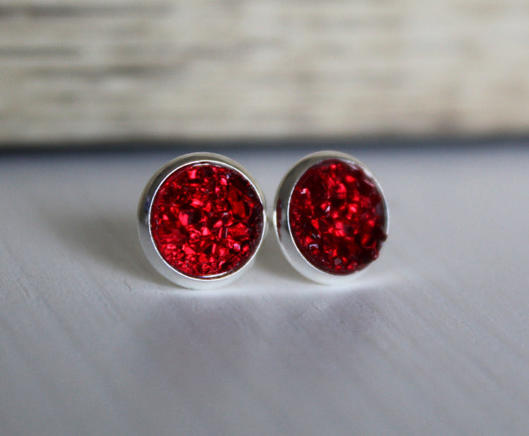 Chunky Druzy - Glazed Red