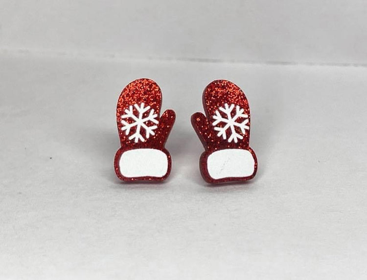 Acrylic Mitten Earrings