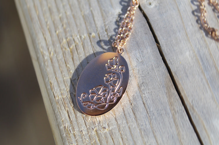 Birth Flower Coin Necklace