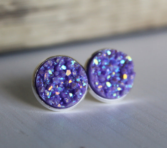 Chunky Druzy w/Glitter Flecks - Matte Purple