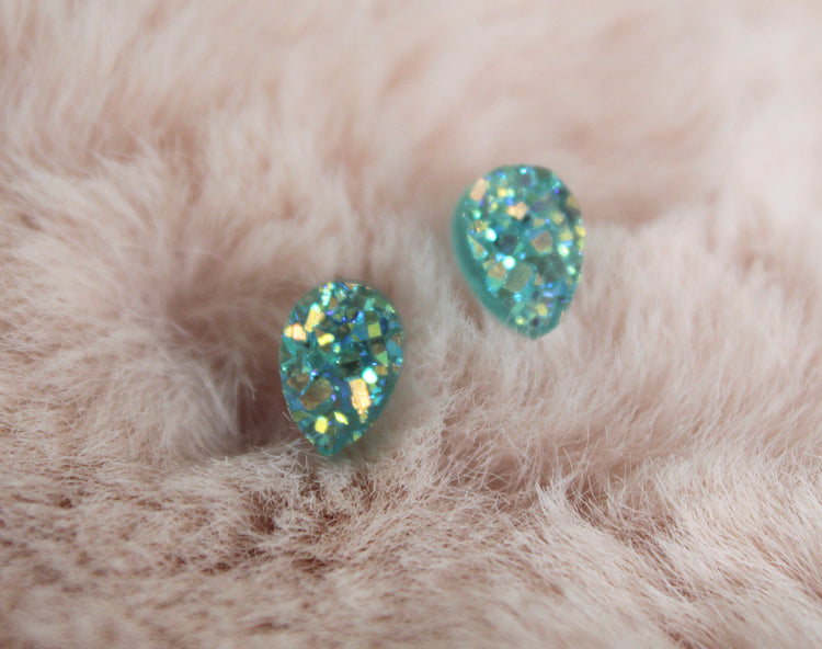 Mini Druzy Teardrops