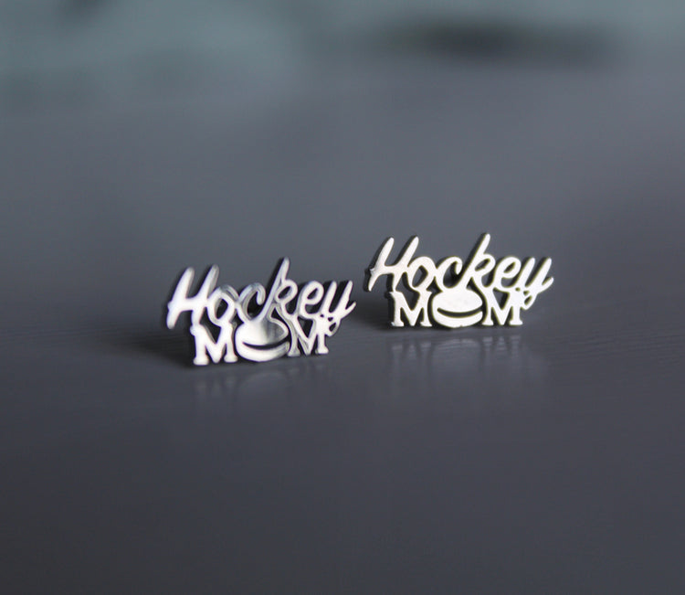 Stainless Steel Hockey Mom Studs