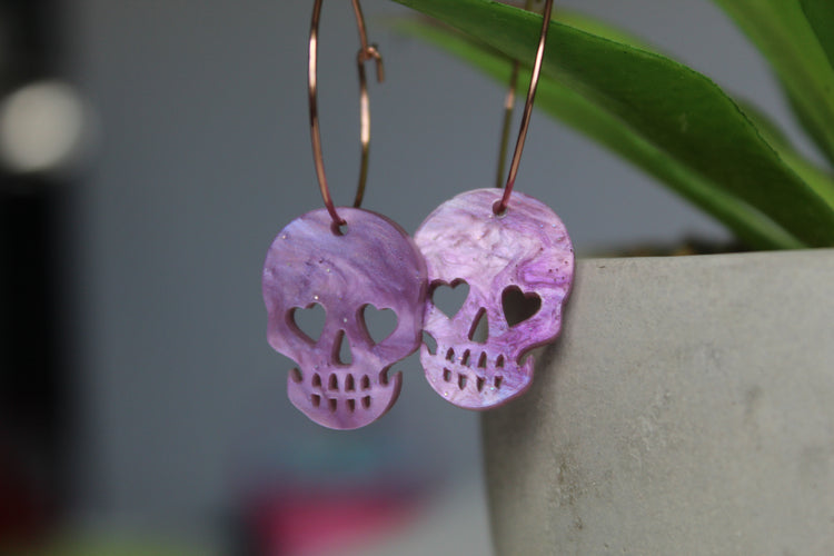 Acrylic Skull Hoops