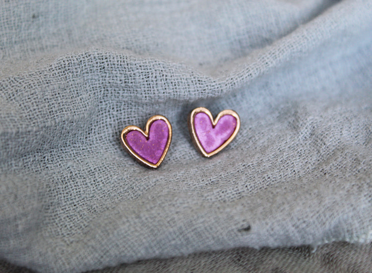 Trimmed Heart Studs