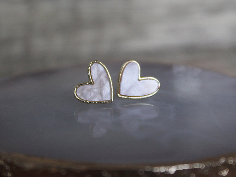 Trimmed Heart Studs